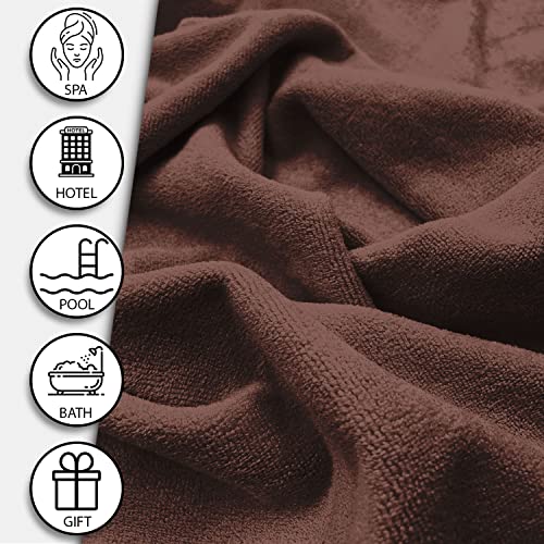 Sassoon Venir Microfiber 1 Piece Medium Bath Towel 450 GSM (60x120cm, Cocoa Color) Ultra Soft Material, Towel for Daily use - Image 3