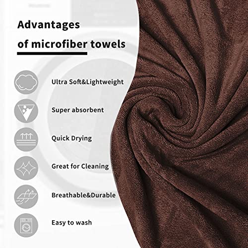Sassoon Venir Microfiber 1 Piece Medium Bath Towel 450 GSM (60x120cm, Cocoa Color) Ultra Soft Material, Towel for Daily use - Image 4