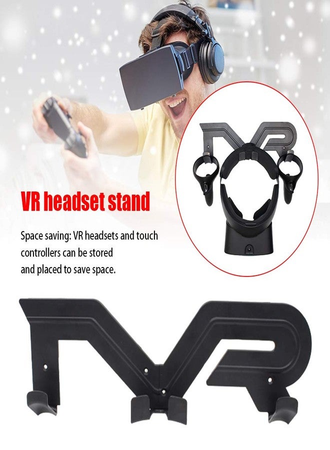 Tookie VR Headset Stand, Wall Mount VR Headset Storage Holder Universal VR Headset Touch Controller Display Bracket for Ocul-us Quest VR/Ocul-us Rift S/Viv e/Playstatio-n VR(Black) - Image 5