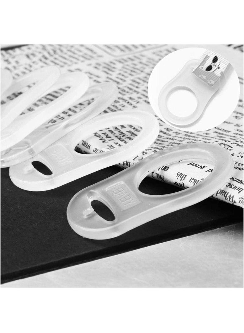 Y&D 12 pcs Baby Dummy Pacifier Holder Clip Adapter Silicone Button Ring White - Image 3