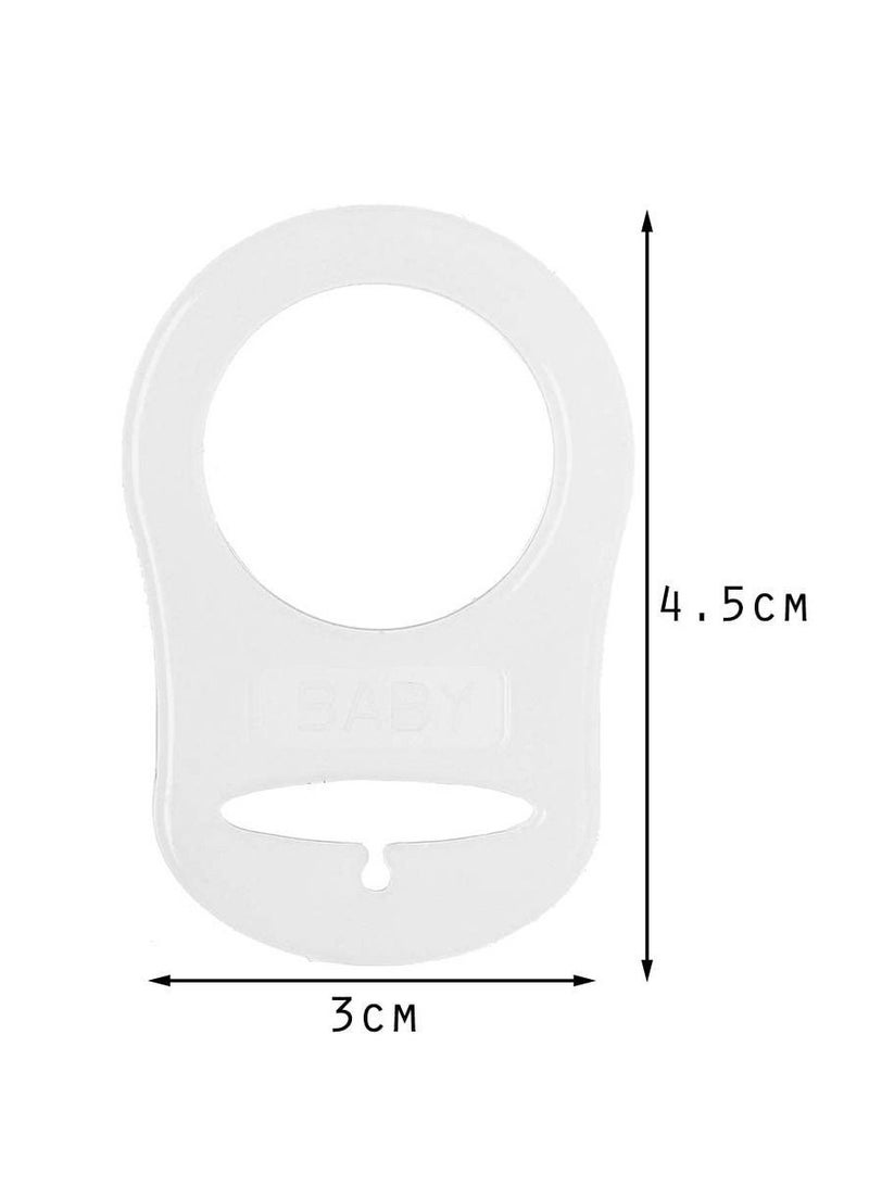Y&D 12 pcs Baby Dummy Pacifier Holder Clip Adapter Silicone Button Ring White - Image 4
