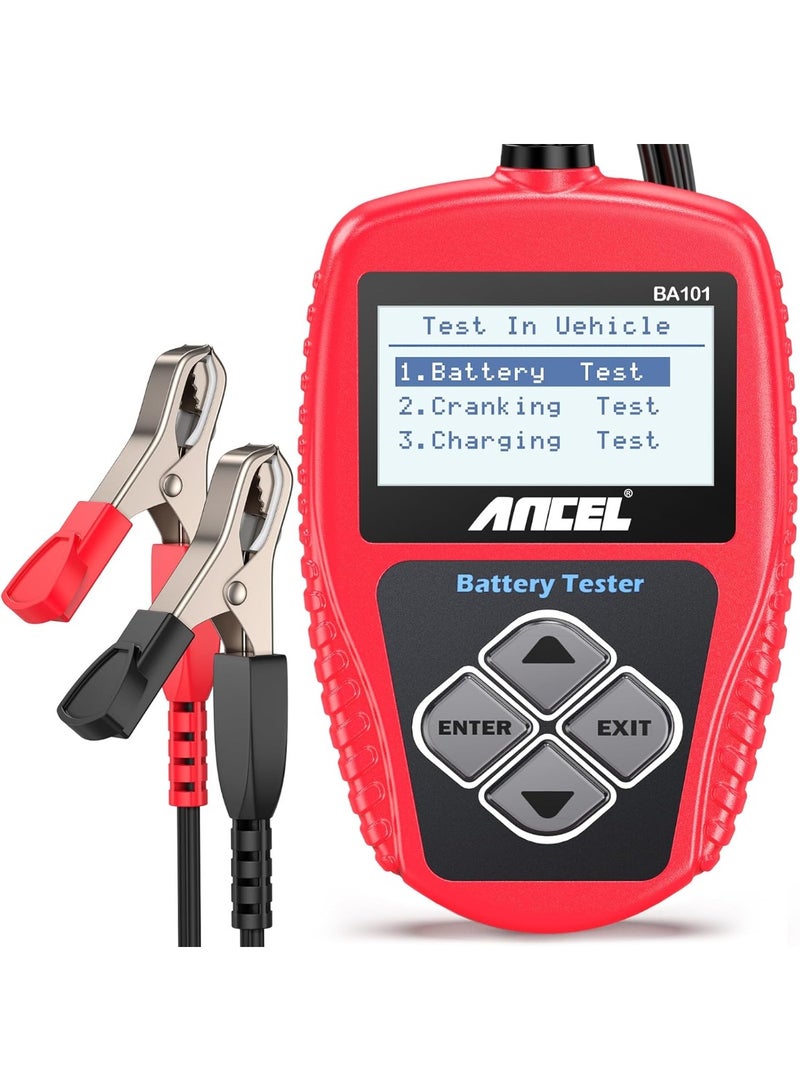 ANCEL BA101 Car Battery Tester 12V - Digital Automotive Batteries & Alternator Diagnostic Tool, 100-2000 CCA Load Capacity, Charging & Cranking Analysis for Motorcycle, Truck, Boat, RV, Marine & More - Image 1