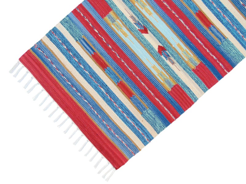 MDZ® Hand Woven Cotton Traditional Kilim Rug, Style: Traditional, Color: Multi, Size: 2'x3' Feet / 24"x36" Inches / 60X90 cm, for Kids Room, Living Room, Dining Room & Bedroom (Multi_1) - Image 3