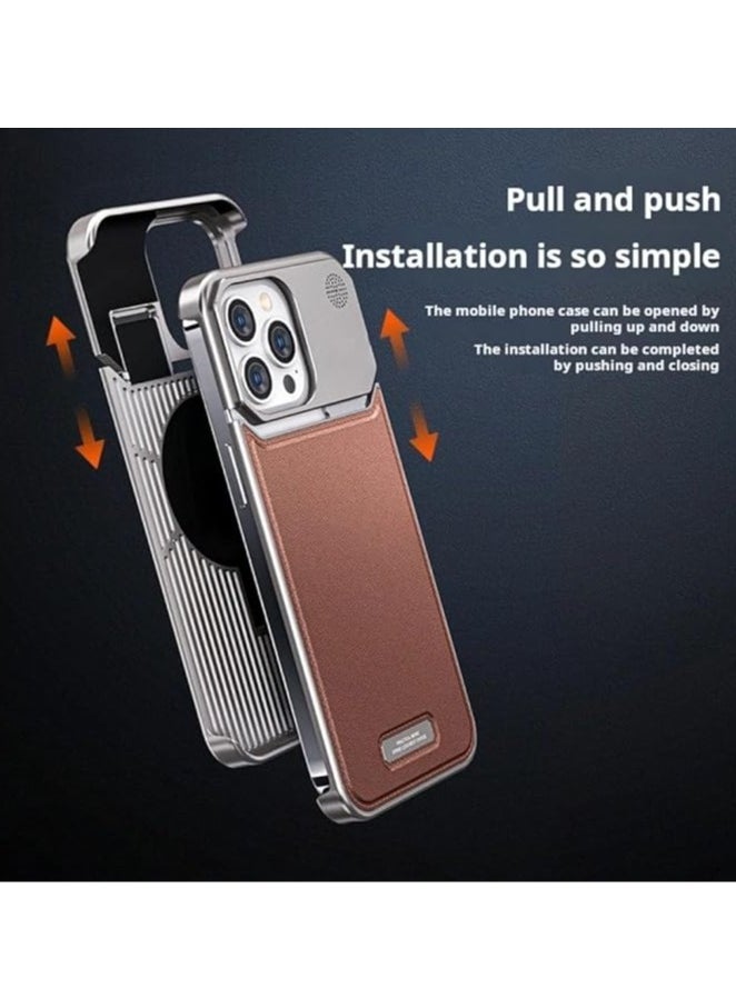 General Leather Aluminum Phone Case for iPhone 16ProMax/16Pro Magnetic Scented Shockproof Case  - Image 2