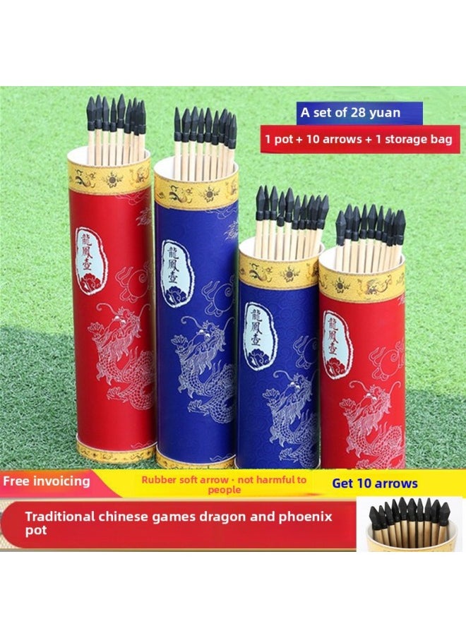 Generic - Pot-throwing Game Props Arrow-throwing Antique Game Children's Parent-child Toy Group Building Development Year Party Activity Equipment-Color:Basic -25cm High Big Mouth Pot-Blue 1 Set - Image 1