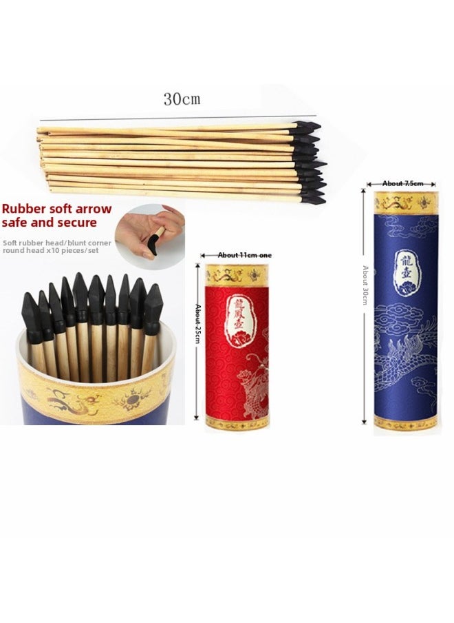 Generic - Pot-throwing Game Props Arrow-throwing Antique Game Children's Parent-child Toy Group Building Development Year Party Activity Equipment-Color:Basic -25cm High Big Mouth Pot-Blue 1 Set - Image 1