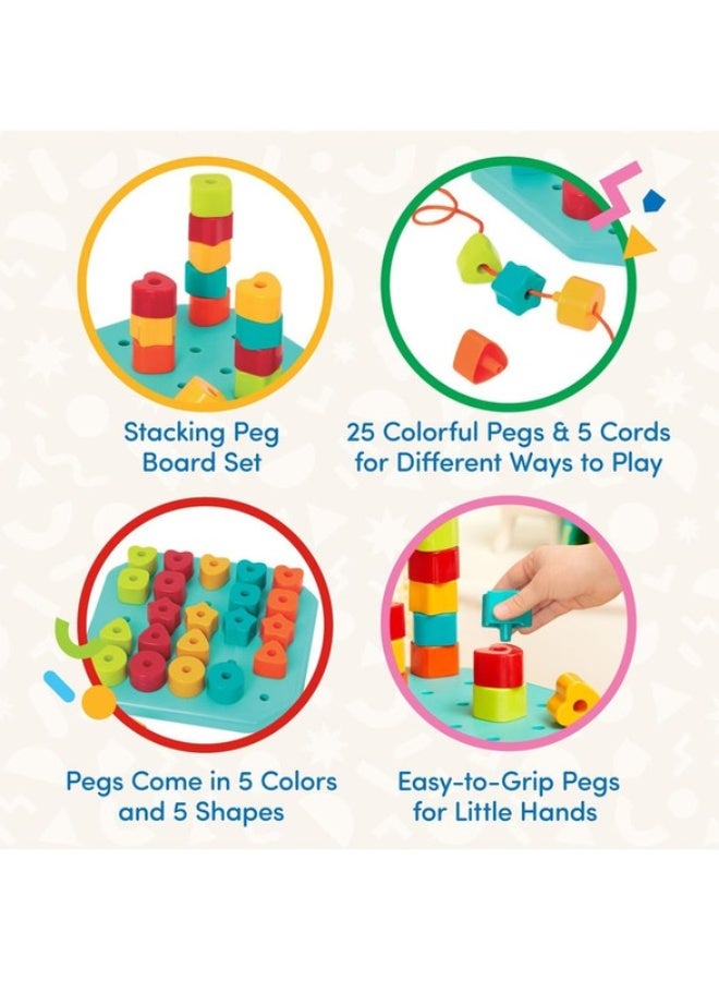 BATTAT Count and Match Stacking Pegs & Board Set, Pre School Toys, Fine Motor Skills Toys, Best Gift Toys for Babies & Toddlers - Image 4