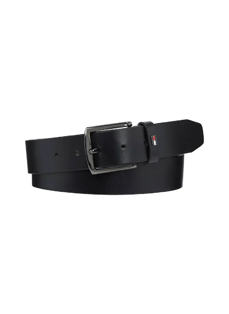 TOMMY HILFIGER Men's Denton Adjustable Belt, Black - Leather