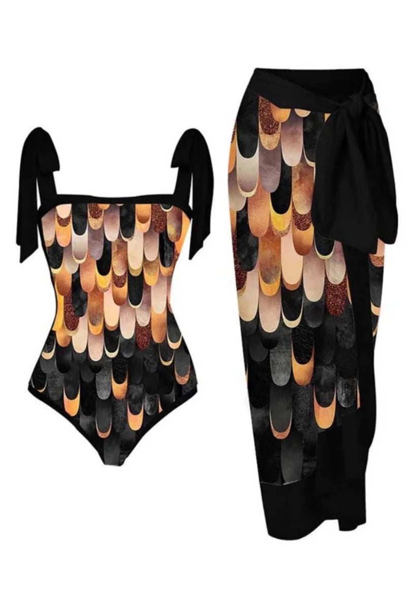 2-Piece Women Swimsuit with Skirt Holiday Beach Dress Female Retro Swimwear Vintage Surf Wear Summer - Image 1