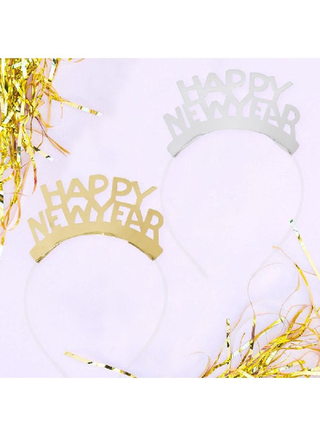 ThePartyPopper Set of 8 Gold Silver Happy New Year Party Headband - Image 3