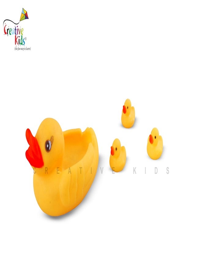 Creative Kids Duck Family Baby Bath Toy Set – Non-Toxic Rubber Squeaky Floating Bathing Toys for Toddlers & Infants, Cute Squeeze Water Play Set for Boys & Girls, Fun Bathtub Bath Time Toy Collection - Image 2