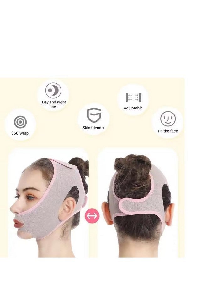 Facial Slimming Belt, Double Chin Reducer Reusable V-Shape Face Mask for Men & Women Facial Shaped UP Lift Belt, Slim Cheeks Lifting Jaw Line Shaper Anti Wrinkle Strap Elastic Face - Image 5