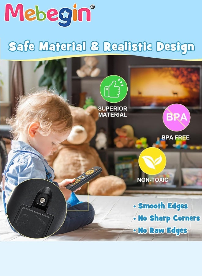 MEBEGIN Baby TV Remote Control Toy with Sound and Light, Music Toys for Baby 6-24 Months, Infant Teether Toys, Early Development Toys with 3 Language English/French/Spanish for Toddlers 6 12 18 Month - Image 4