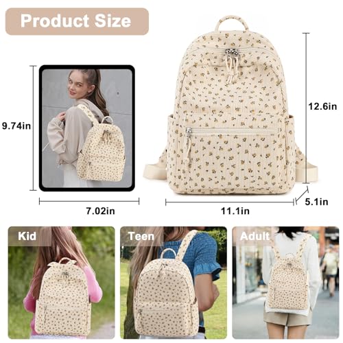 BTOOP Mini Backpack Girls Teens Corduroy Small Backpacks Purse Little Shoulder Bags for Kids Womens Casual Travel Daypack - Image 2