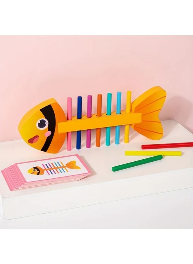 Fishbone Insert Stick Color Sorting Game Educational Toy For Fine Motor Skills - Image 5