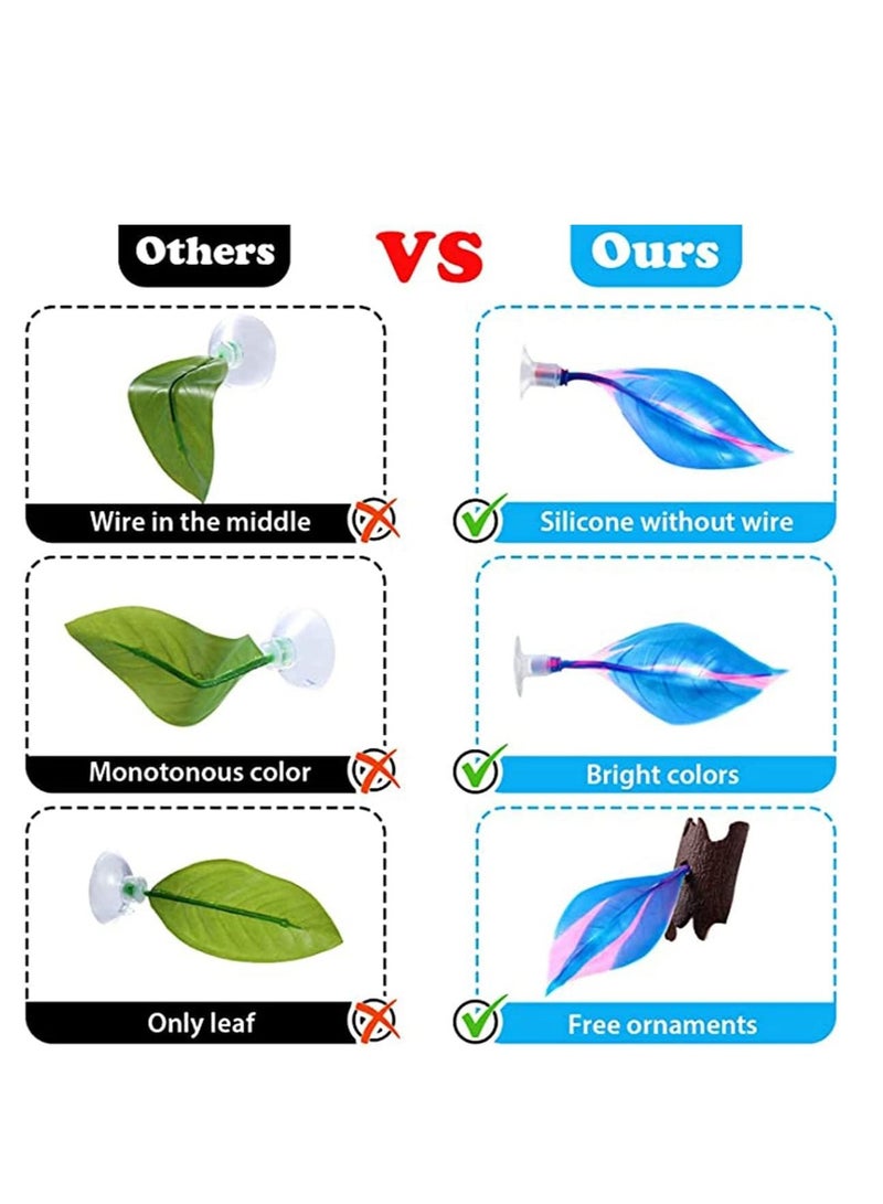 NIBEMINENT 2 Pieces Silicone Betta Bed Leaf Hammock for Fish Practical Resting Spot No BPA Comfortable and Safe - Image 5