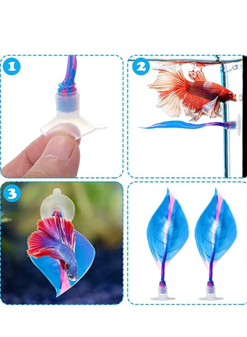 NIBEMINENT 2 Pieces Silicone Betta Bed Leaf Hammock for Fish Practical Resting Spot No BPA Comfortable and Safe - Image 3