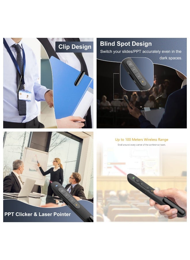 Presentation Clicker مع التحكم في الصوت، عرض لاسلكي عن بعد. Plug & Play 2.4GHz USB Slide Advancer متوافق مع Mac / Windows، يعمل مع PowerPoint و Keynote و Google Slides - Image 5