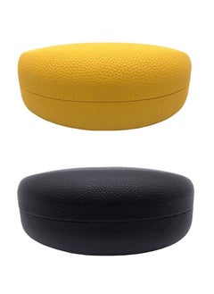 Generic Hard Shell Eyeglasses Case, 2 PACK Protective Case For Sunglasses and Eyeglasses, Sunglasses Case Concise, Suitable for storing men's and women's glasses, Yellow and Black  - Image 1