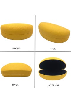 Generic Hard Shell Eyeglasses Case, 2 PACK Protective Case For Sunglasses and Eyeglasses, Sunglasses Case Concise, Suitable for storing men's and women's glasses, Yellow and Black  - Image 2