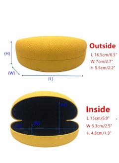Generic Hard Shell Eyeglasses Case, 2 PACK Protective Case For Sunglasses and Eyeglasses, Sunglasses Case Concise, Suitable for storing men's and women's glasses, Yellow and Black  - Image 5