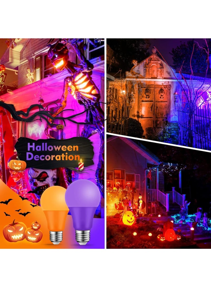 KASTWAVE Orange Purple Light Bulbs, 4 Pack E27 Base Decorative Ambience Bulb, Halloween Light Bulbs, For Party Decoration, Porch, Home Lighting, Holiday Lighting - Image 2