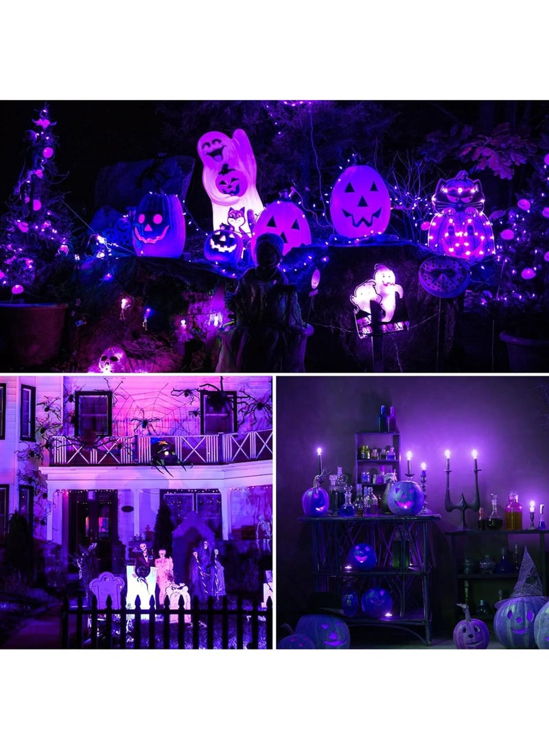KASTWAVE Orange Purple Light Bulbs, 4 Pack E27 Base Decorative Ambience Bulb, Halloween Light Bulbs, For Party Decoration, Porch, Home Lighting, Holiday Lighting - Image 5
