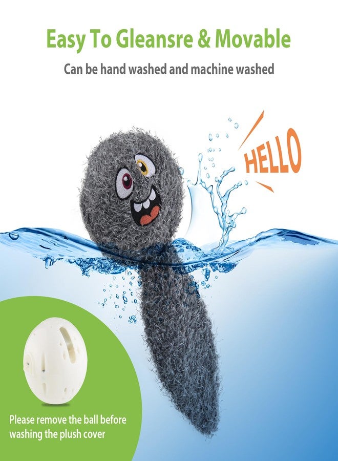 PETGEEK Interactive Dog Toys Ball - Rechargeable, Squeaky Plush Crazy Bouncer Dog Ball with Wiggles & Vibrations, Durable Moving Vibrating Toy for Small, Medium, Large Dogs (6 Inches, Gray) - Image 5