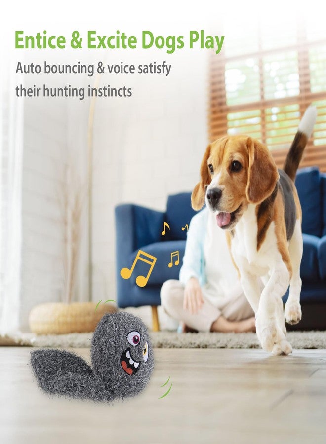 PETGEEK Interactive Dog Toys Ball - Rechargeable, Squeaky Plush Crazy Bouncer Dog Ball with Wiggles & Vibrations, Durable Moving Vibrating Toy for Small, Medium, Large Dogs (6 Inches, Gray) - Image 3