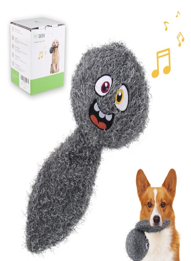 PETGEEK Interactive Dog Toys Ball - Rechargeable, Squeaky Plush Crazy Bouncer Dog Ball with Wiggles & Vibrations, Durable Moving Vibrating Toy for Small, Medium, Large Dogs (6 Inches, Gray) - Image 1