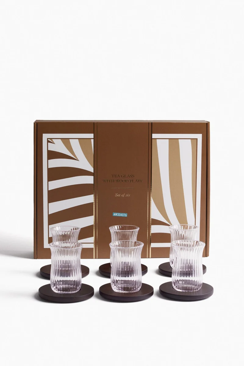 H&M 6-pack tea glasses with saucers