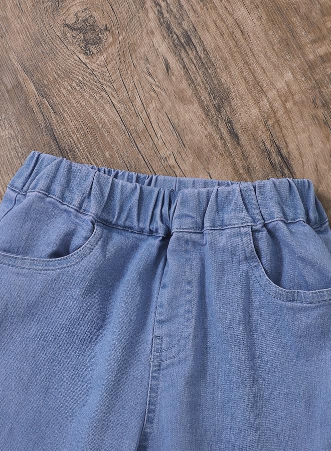 Take Two Girls Blue Flare Jeans with Lace Detail - Image 3