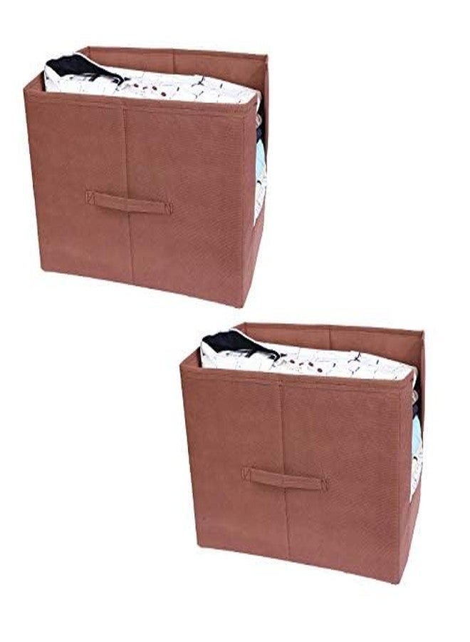 MBW Clothes Organizer for Wardrobe | Cupboard Storage Organizer Box | Shirt & Saree Stacker | Foldable Fabric Organiser – Brown, Pack of 2 - Image 2
