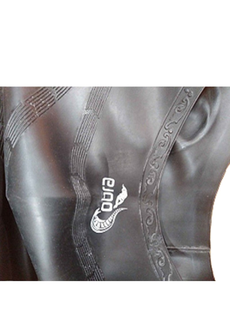 Cobra Unisex Silicone Swimming Cap with 3D Ear Protection, Black - Image 3