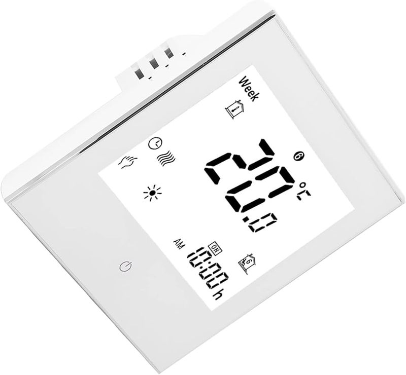 White Programmable Room Thermostat LCD Touch Screen For Gas Boiler System 5A AC110230V - Image 1