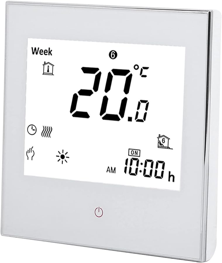 White Programmable Room Thermostat LCD Touch Screen For Gas Boiler System 5A AC110230V - Image 5