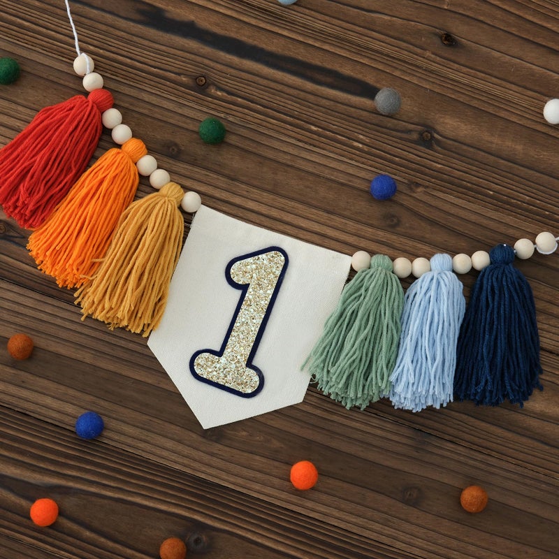 HODIHIWI Handmade Rainbow 1st Birthday HighChair Banner Colorful Party Decoration For Girls Boys Baby Shower Kids Bedroom - Image 4