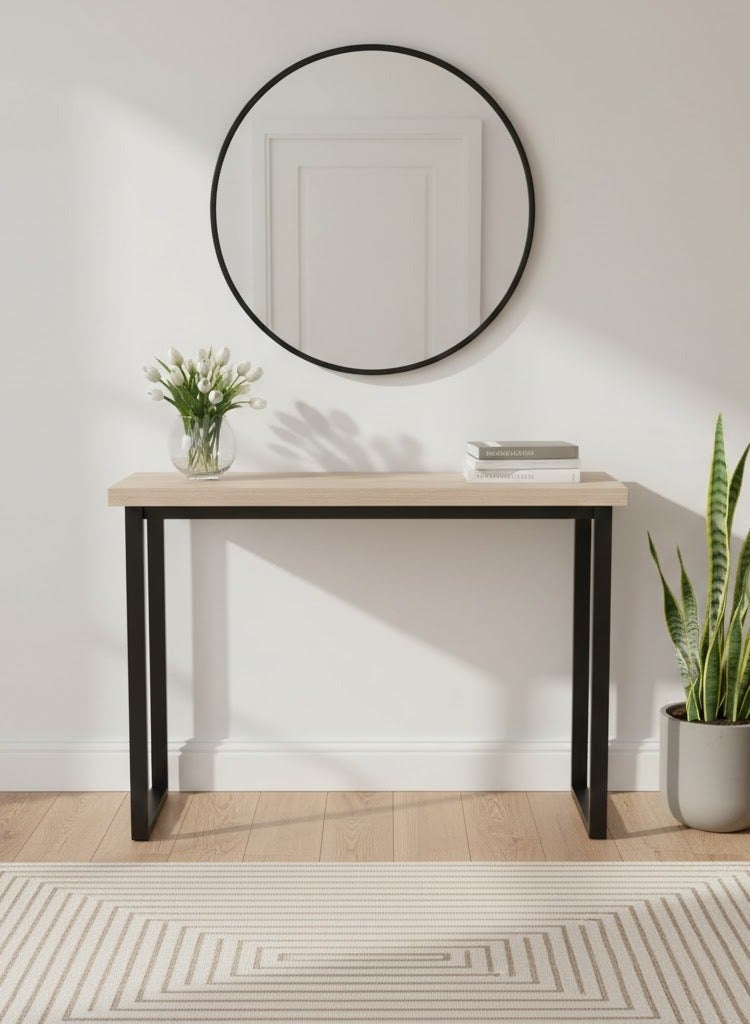 Wooden Console Table 80x40x100 cm - Beige - 100x40x80 Centimeter - Image 1