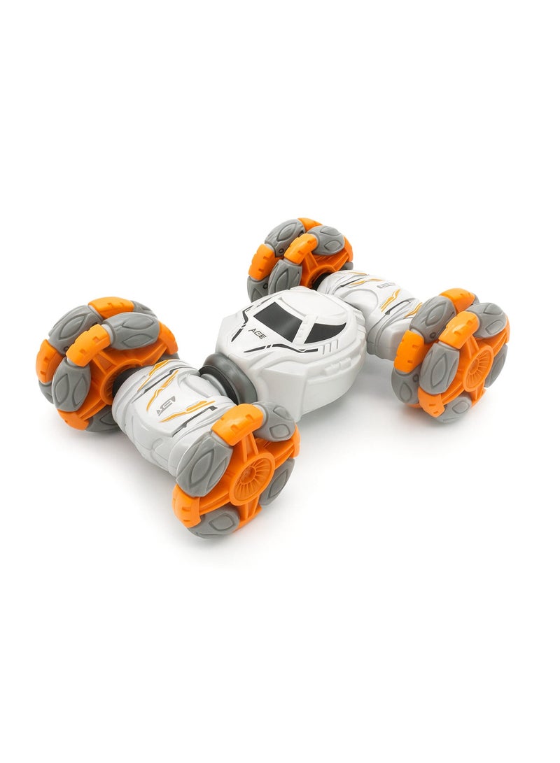 Junleda Toys Remote Control Car for Kids, 2.4 GHz Transforming Robot, White, Motorized Car with Lights, for Kids 6 Years and Up - Image 1