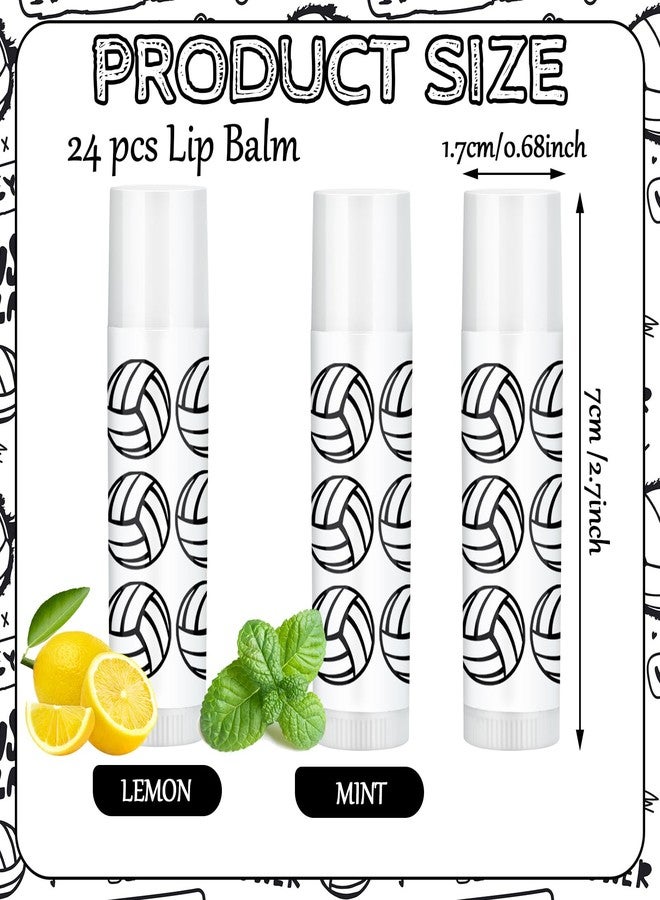 Suttmin 24 Pcs Lip Balm Team Gifts Party Favors - Volleyball Lip Balm Gift for Team Party Guest Supplies (White) - Image 2