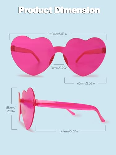 BIRDDIE 36 Pack Love Heart Shaped Sunglasses, Colorful Rimless Party Sunglasses, Candy Color Eyewear for Women Men Girls Adults (36 Pack Assorted Colors) - Image 4