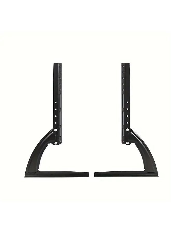 حامل تلفزيون حديدي قابل لضبط الارتفاع لشاشات مسطحة مقاس 22-37 بوصة، حامل طاولة عالمي، 1 مجموعة - Image 2