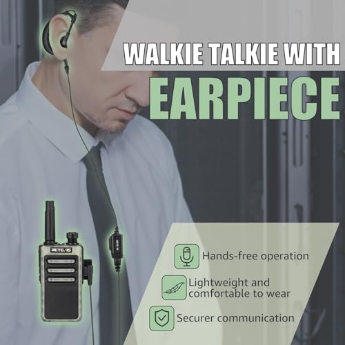 Retevis RB66 Walkie Talkie with Earpiece,Fast Charging Walkie Talkies for Adults,Fluorescent Design,USB-C Charging,Flashlight,2 Way Radio Long Range for Event School Dental(10 Pack) - Image 3