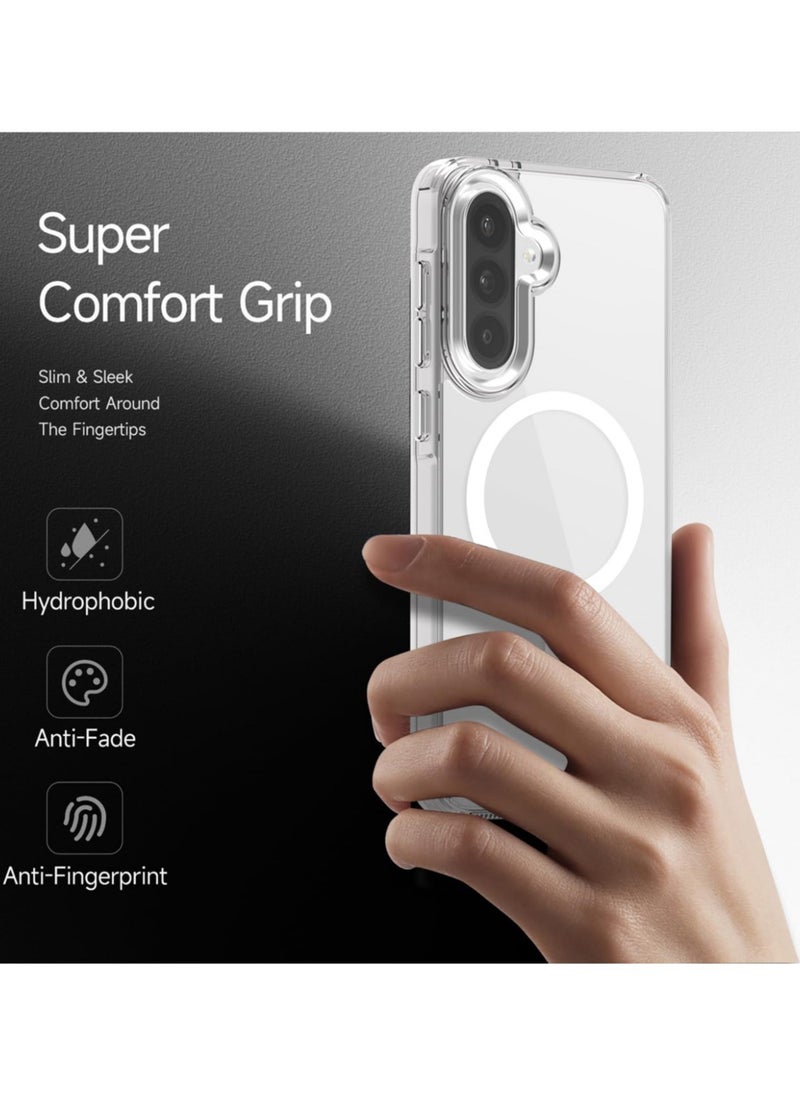 أبانيا - جراب Samsung Galaxy A56، جراب Samsung A56 المغناطيسي MagSafe، جراب هاتف شفاف رفيع مقاوم للصدمات ومضاد للخدش لهاتف Samsung Galaxy A56، شفاف - Image 1