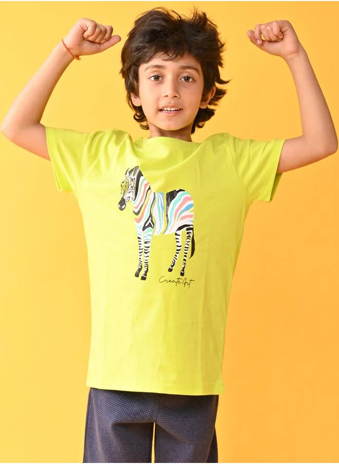 Anthrilo Zebra Graphic Print T-Shirt by Styli