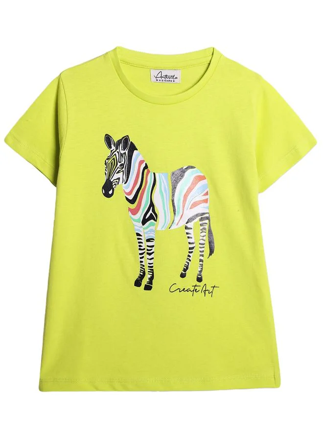 Anthrilo Zebra Graphic Print T-Shirt by Styli
