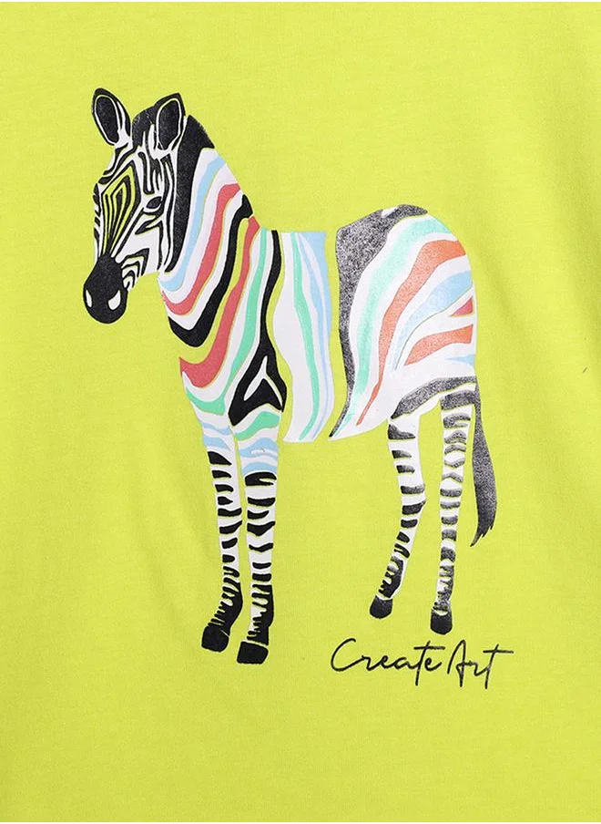 Anthrilo Zebra Graphic Print T-Shirt by Styli