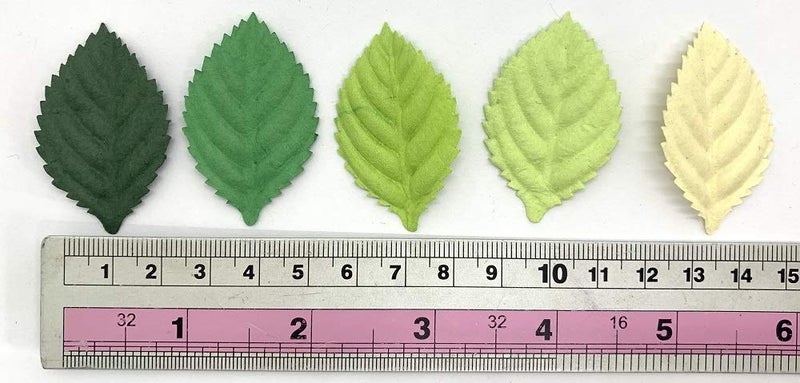 RATREE 888 Handmade 100 pcs Mixed Leaves 45x29mm Mulberry Paper Leaves Scrapbooking Wedding DIY Craft Supplies Card Mulberry Paper Roses Leaves Artificial Leaves - Image 4
