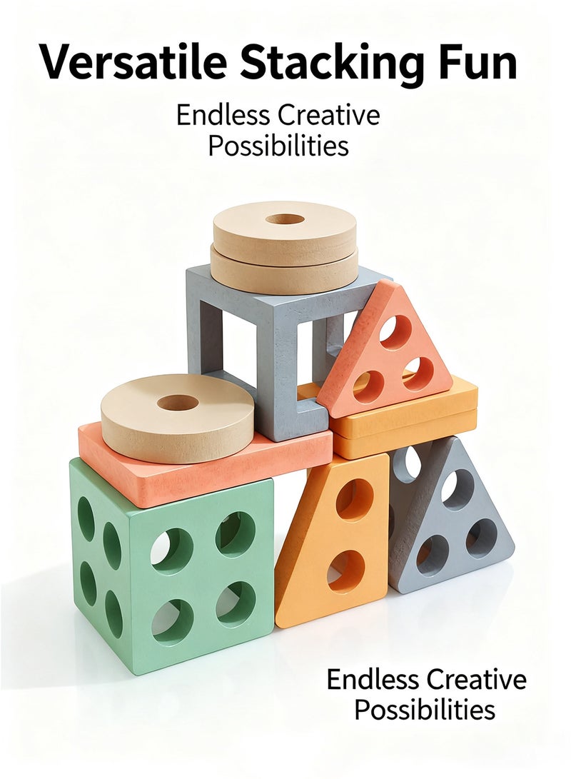 HomKawt Wooden Montessori Toy from 1 2 3 Years, Wooden Toy Motor Skills Toy Baby 6 9 Months Baby Toy Sorting Game Children's Toy Learning Toy Plug-in Puzzle - Image 3