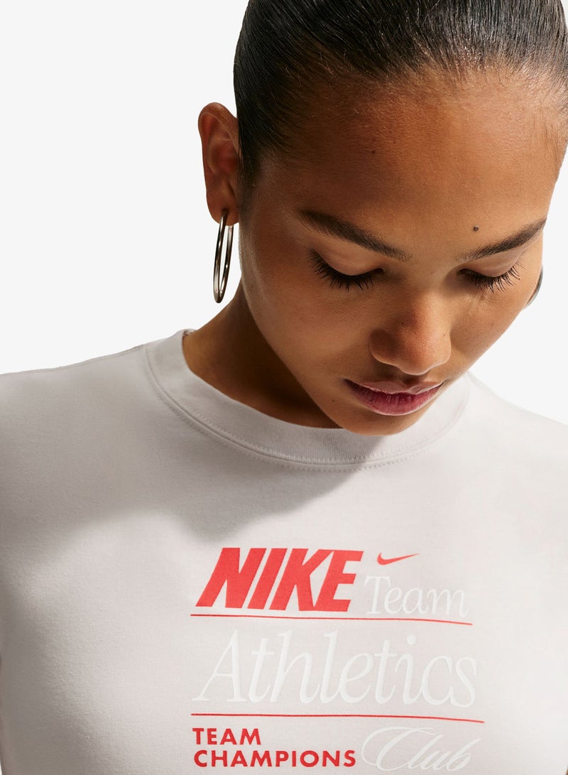 Nike Nsw Chill Knitted Mid Cropped Verbiage T-Shirt - Image 3
